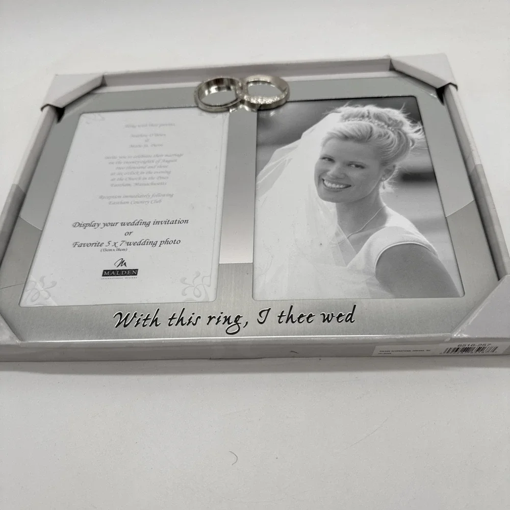 Malden Wedding Picture Frame Mr & Mrs 5x7 Photo 11 1/4